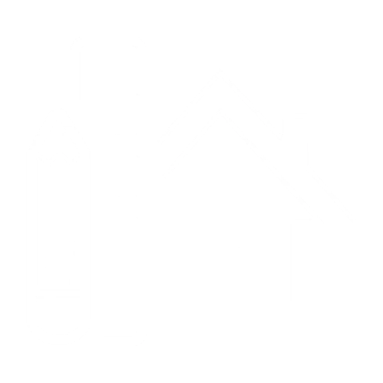ikona dom, linijka i ołówek